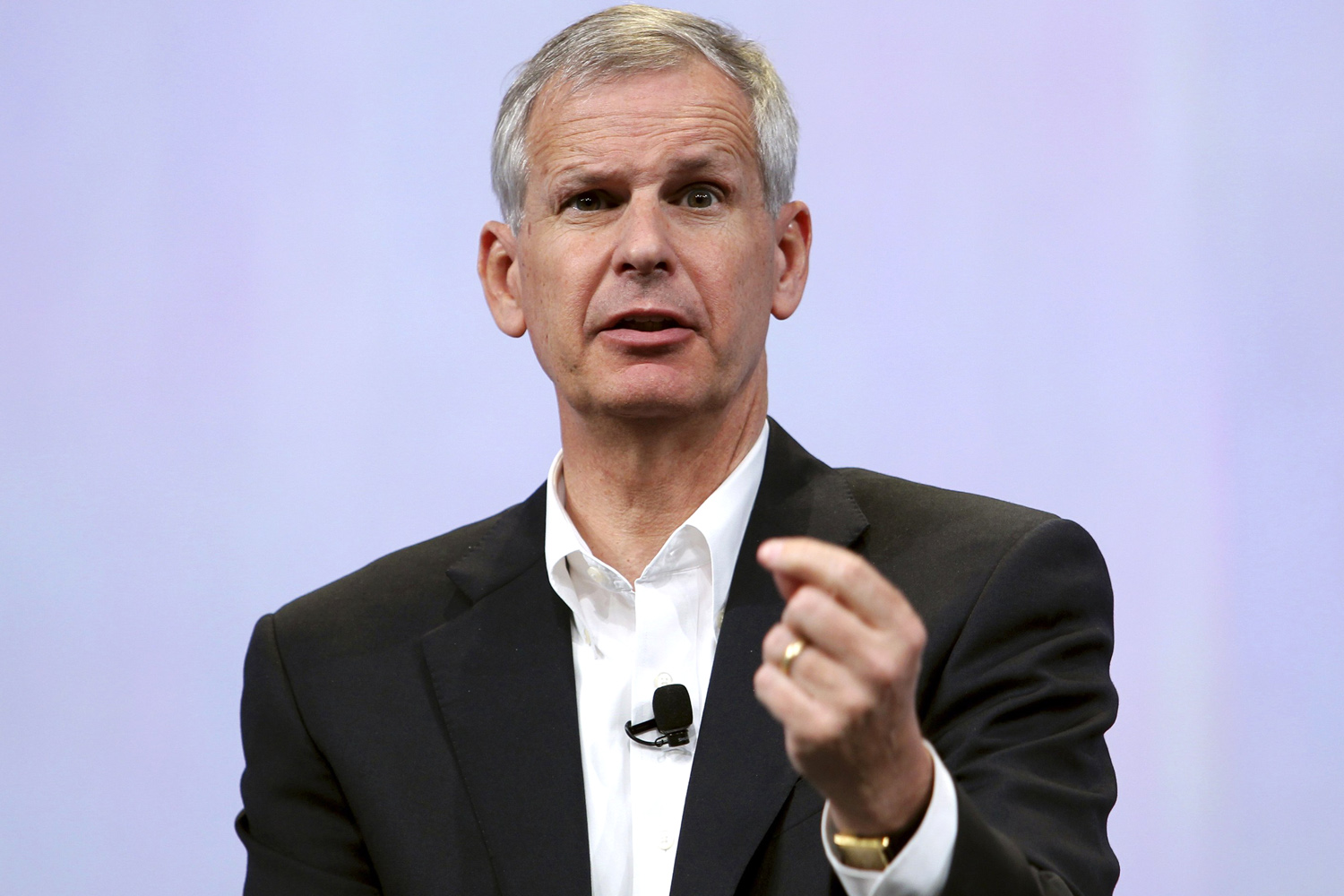 Dish Network Chairman Charlie Ergen speaks during Google's annual developers conference in San Francisco